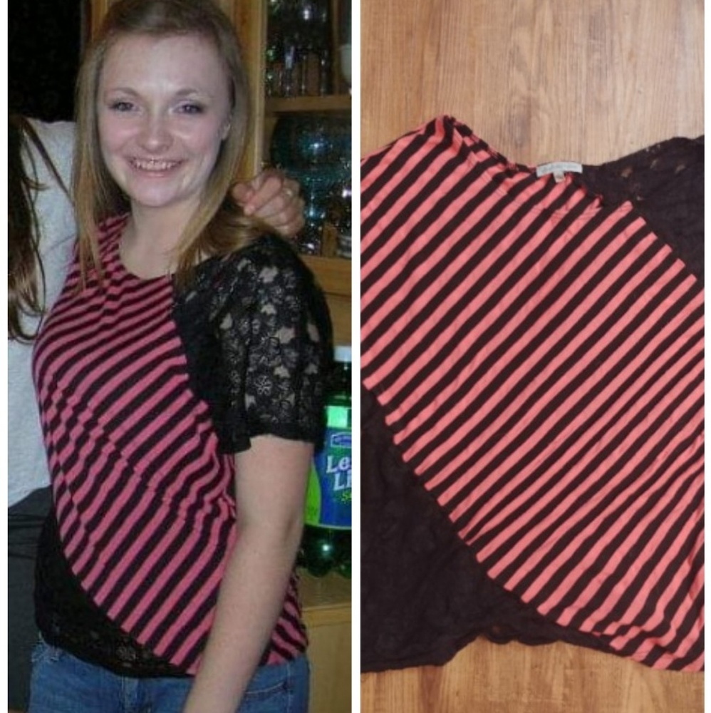 Striped Top with Lace